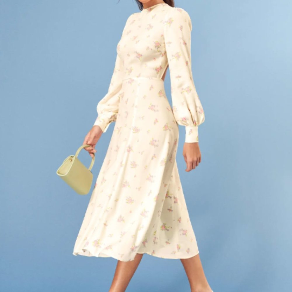 Reformation Abigale Midi Dress in Vacation Floral Print